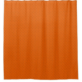 Oranje/zwarte pooldots — gordijn