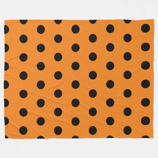 Oranje zwarte-poolpuntenpatroon fleece deken (Voorkant (Horizontaal))