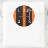 Oranje zwarte race strepen Shift knop Sticker (Tas)