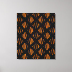 Oranje, zwarte Retrocirkels en Stippen Canvas Afdruk