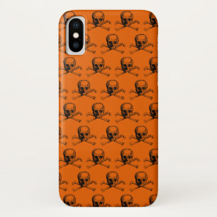 Oranje zwarte schedel Halloween Case-Mate iPhone Case