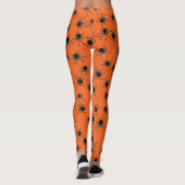 Oranje Zwarte Spider Halloween Leggings (Achterkant)