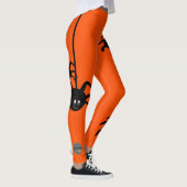 ORANJE ZWARTE SPIN HALLOWEEN BUSINESS LOGO CUSTOM LEGGINGS (Rechts)