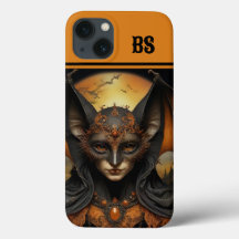 oranje & zwarte spookachtige Halloween vleermuis