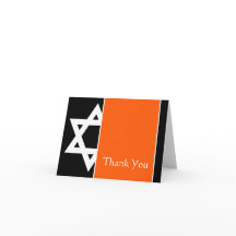 Oranje Zwarte Ster van David Bar Mitswa Dank U