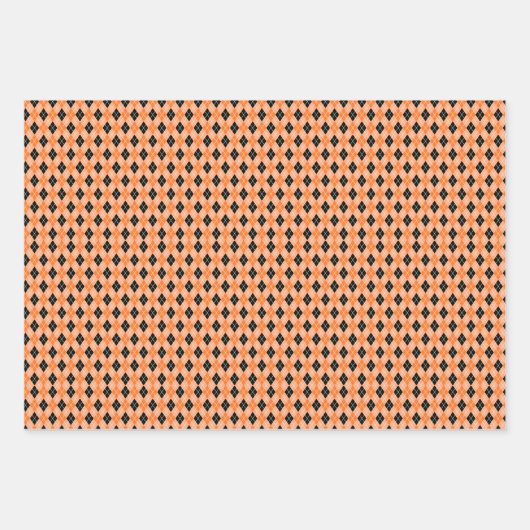 Oranje zwarte Stippen vierkant design — ideaal hal Inpakpapier Vel (Voorkant 2)