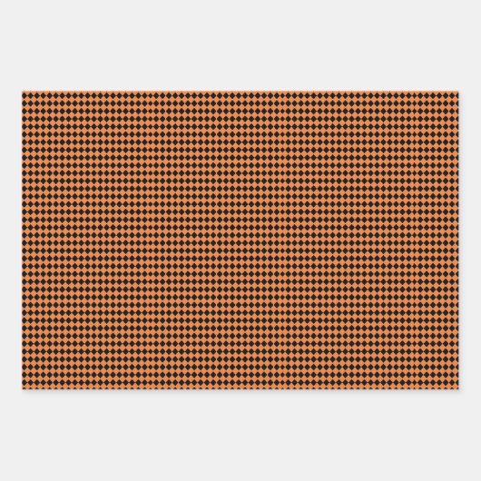 Oranje zwarte Stippen vierkant design — ideaal hal Inpakpapier Vel (Voorkant)