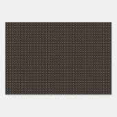 Oranje zwarte Stippen vierkant design — ideaal hal Inpakpapier Vel (Voorkant 3)