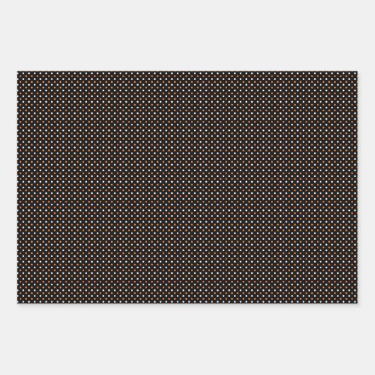 Oranje zwarte Stippen vierkant design — ideaal hal Inpakpapier Vel (Voorkant 3)