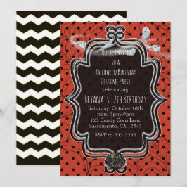 Oranje & Zwarte Stippen Whimsical Halloween Kaart