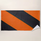oranje zwarte strepen badhanddoek (Voorkant)