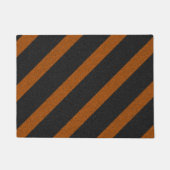 Oranje & Zwarte Strepen Glitter Deurmat (Voorkant)