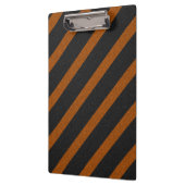Oranje & Zwarte Strepen Glitter Klembord (Links)