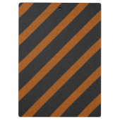 Oranje & Zwarte Strepen Glitter Klembord (Achterkant)