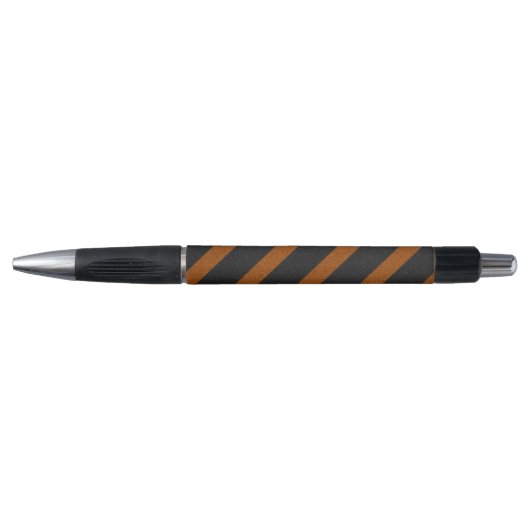 Oranje & Zwarte Strepen Glitter Pen (Voorkant)