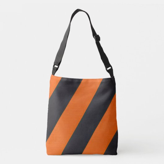 oranje zwarte strepen Kruislijm Crossbody Tas (Achterkant)
