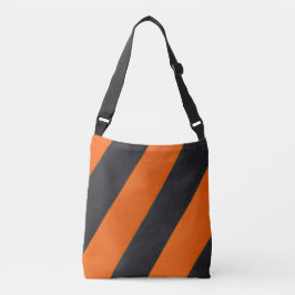 oranje zwarte strepen Kruislijm Crossbody Tas