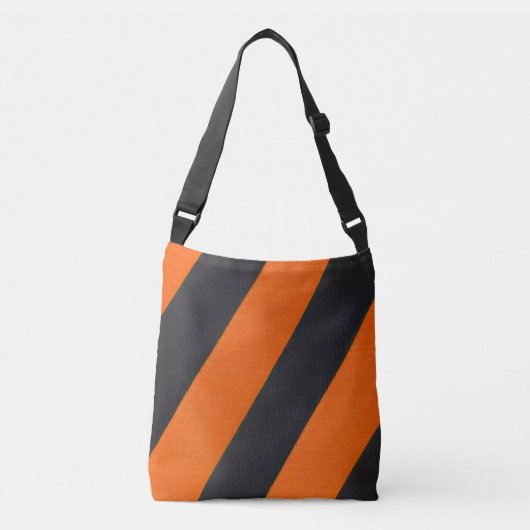 oranje zwarte strepen Kruislijm Crossbody Tas (Voorkant)