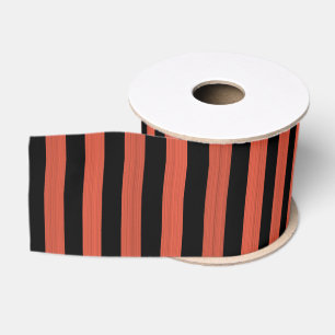 Oranje Zwarte Strepen Naadloos Patroon Grosgrain Lint