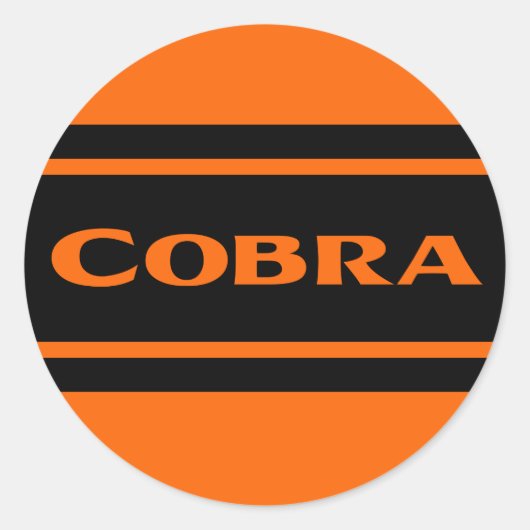 Oranje zwarte strepes Cobra Sticker (Voorkant)
