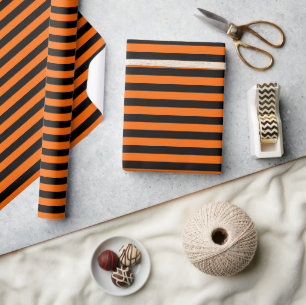 Oranje/zwarte stripes, omslagpapier cadeaupapier