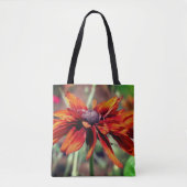 Oranje zwarte Susan Flower close up Tote Bag (Voorkant)
