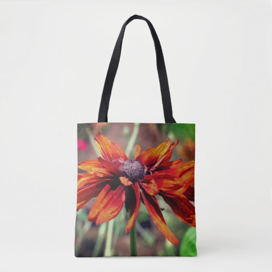Oranje zwarte Susan Flower close up Tote Bag (Voorkant)