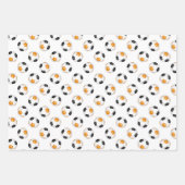 oranje zwarte team kleuren voetbal 3 pc variëteit inpakpapier vel (Voorkant 3)
