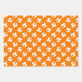 oranje zwarte team kleuren voetbal 3 pc variëteit inpakpapier vel (Voorkant 2)