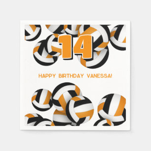 oranje zwarte team kleuren volleybal kinder sporte servet