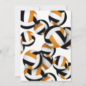 oranje zwarte teamkleuren volleybal verjaardagsfee kaart (Achterkant)