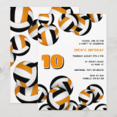 oranje zwarte teamkleuren volleybal verjaardagsfee kaart (Voorkant / Achterkant)