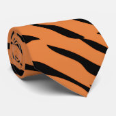 Oranje & zwarte Tiger Stripes stropdas – Bold Anim (Opgerold)