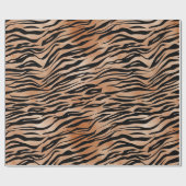 Oranje zwarte tijger - afdrukgewicht cadeaupapier (Vlak)