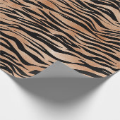 Oranje zwarte tijger - afdrukgewicht cadeaupapier (Hoek)