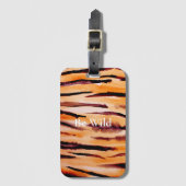 Oranje zwarte tijger dierenprint bagagelabel (Voorkant (verticaal))