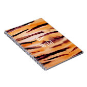 Oranje zwarte tijger dierenprint notitieboek (Rechterzijde)