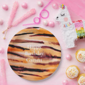 Oranje zwarte tijger dierenprint papieren bordje (Feest)