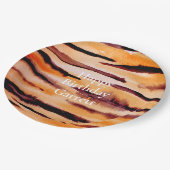 Oranje zwarte tijger dierenprint papieren bordje (Gekanteld)