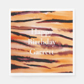 Oranje zwarte tijger dierenprint servet (Voorkant)