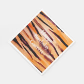 Oranje zwarte tijger dierenprint servet (Hoek)