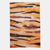 Oranje zwarte tijger dierenprint theedoek (Verticaal)