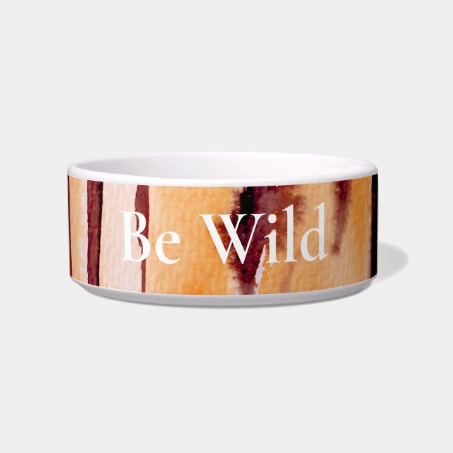 Oranje zwarte tijger dierenprint voerbakje (Voorkant)