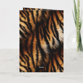 Oranje Zwarte Tijger Strepen Dier Kerstmis Kaart (Achterkant)