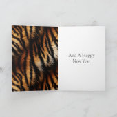 Oranje Zwarte Tijger Strepen Dier Kerstmis Kaart (Binnen)