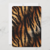 Oranje Zwarte Tijger Strepen Dierlijke Print Weddi Kaart (Achterkant)