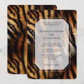 Oranje Zwarte Tijger Strepen Dierlijke Print Weddi Kaart (Voorkant / Achterkant)