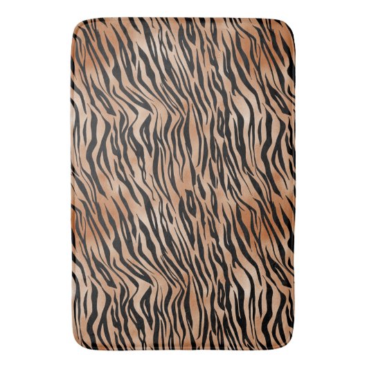 Oranje zwarte tijgerafdrukken badmat (Voorkant Verticaal)