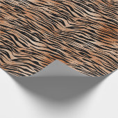 Oranje zwarte tijgerafdrukken cadeaupapier (Hoek)