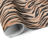 Oranje zwarte tijgerafdrukken cadeaupapier (Rol Hoek)